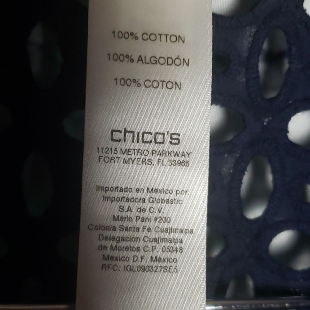 Chicos Navy Blue Net Jacket - Picture 4 of 9